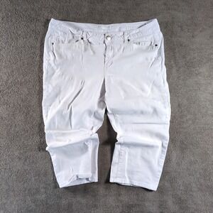 1822‎ Denim White Cropped Capris Jeans Women's Size 16 Summer Vacation